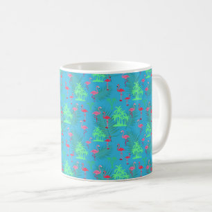 Mug Flamants roses roses et palmiers