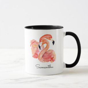 Mug Flamants roses roses Oiseaux tropicaux avec votre