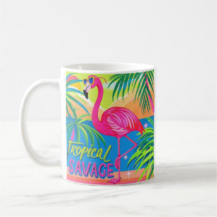Mug Flamingo rose Position tropicale sur une jambe