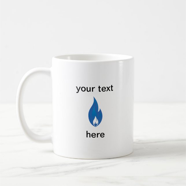 Mug Flamme Bleue / Feu / Texte modifiable Fumée des de (Gauche)