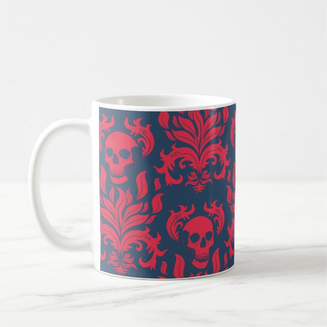 Mug Flamme crânienne Damas en s'accrochant rouge sur b (Gauche)