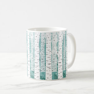 Mug Flamme de neige des bouleaux des bois d'hiver ray