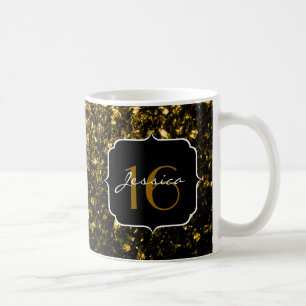Mug Flamme de parties scintillant jaune foncé brille d