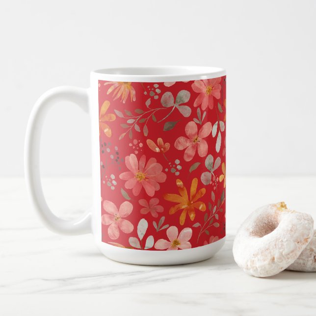 Mug Flamme Scarlet Fleur Fête des Mères (Avec donut)