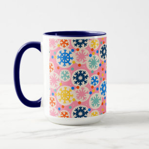 Mug Flammes de neige colorées sur Motif de vacances ro