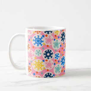 Mug Flammes de neige colorées sur Motif de vacances ro
