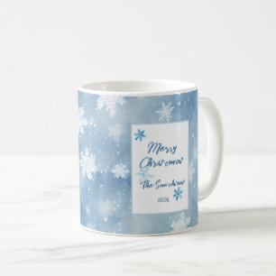 Mug Flammes de neige de Noël Ciel bleu
