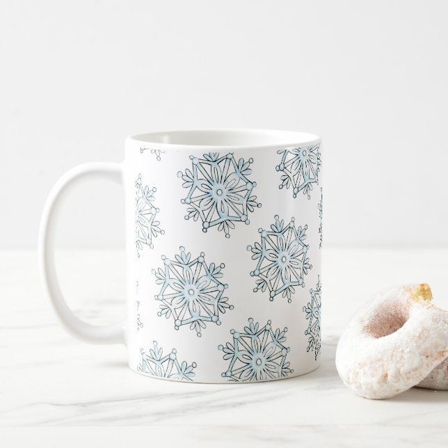 Mug Flammes de neige de Noël mignonnes, Blizzard de ne (Avec donut)