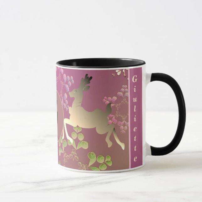 Mug Flammes de neige de rennes pourpre Gradient Musiqu (Droite)