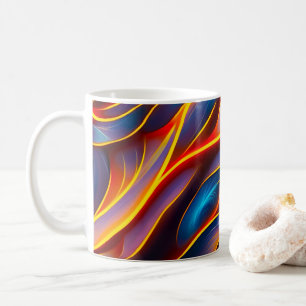 Mug Flammes rouges bleues Abstraites