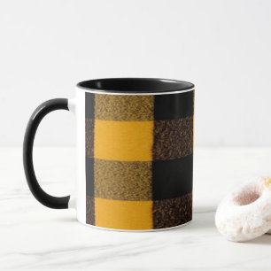 Mug Flannel Buffalo Plaid Yellow lumberjack texture