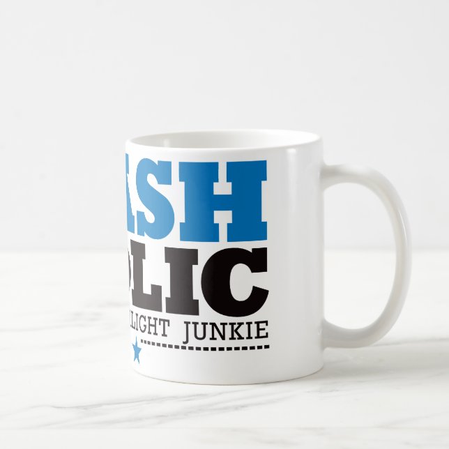Mug Flashaholic - drogué final de lampe-torche - bleu (Droite)