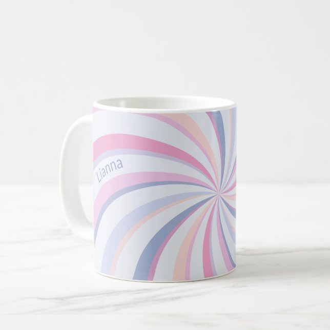 Mug Flèches bleu rose pêche (Devant gauche)