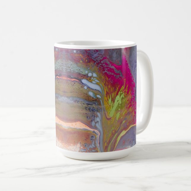Mug Fleur Abstraite aux couleurs vives (Devant droit)