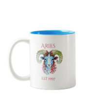 Mug Fleur Aries Année Personnalisée Deux Tons