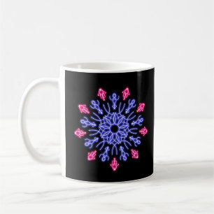 Mug Fleur au néon bleue et rouge