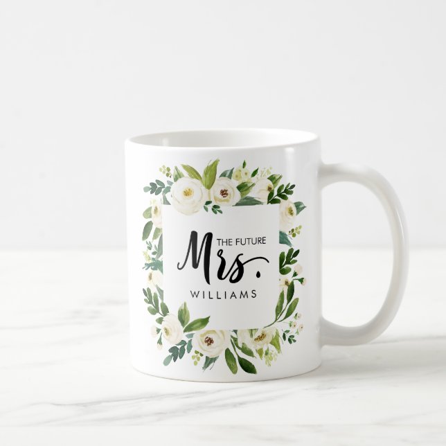 Mug Fleur blanche | MARIAGE LE futur MRS Typographie (Droite)