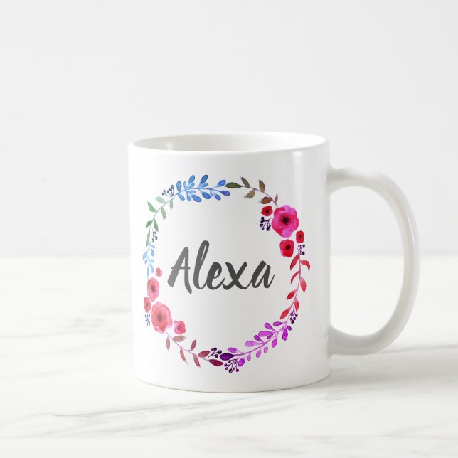 Mug Fleur botanique vive personnalisée (Droite)