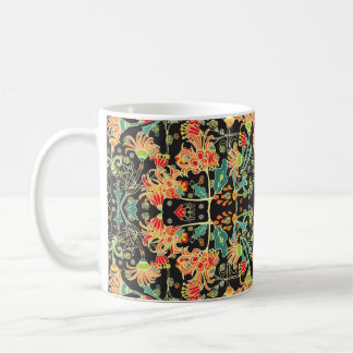 Mug Fleur chaotique : motif abstrait vintage.