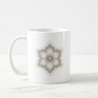 Mug Fleur chinoise Baoxiang dans des tons beige et tau
