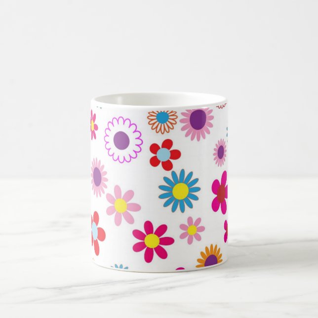Mug Fleur colorée Motif fille (Centre)