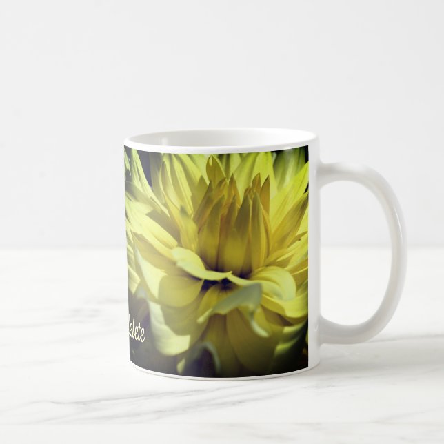 Mug Fleur Dahlia Jaune Personnalisée (Droite)