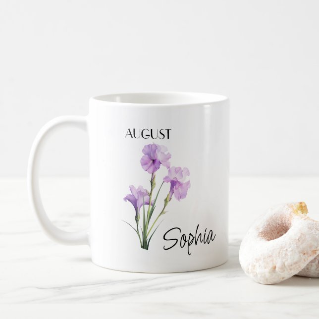 Mug Fleur d'août personnalisée (Avec donut)