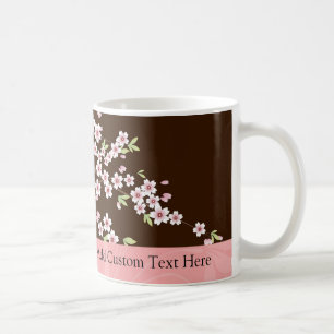 Mug Fleur de bois de chien rose/Brown personnalisée