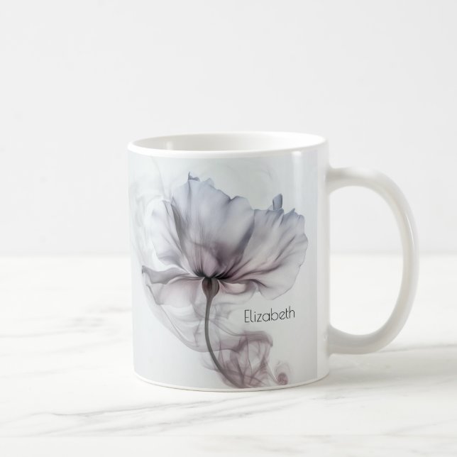 Mug Fleur de brume transparente Mauve | Votre nom Mono (Droite)
