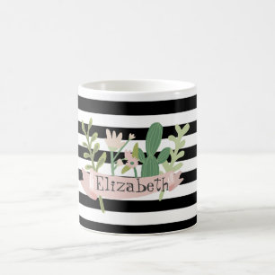Mug Fleur de cactus Blancs noirs