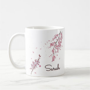 Mug Fleur de cerisier personnalisée avec nom personnal