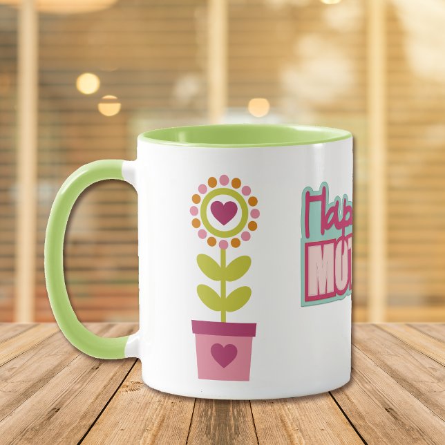 Mug Fleur de coeur colorée Fête des mères (Créateur téléchargé)