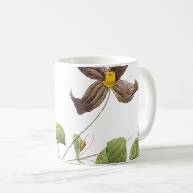 Mug Fleur de cuir italien (Clematis) par Redouté (Devant droit)