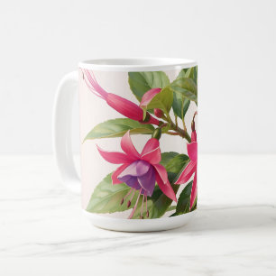 Mug Fleur de fuchsia rose vibrant 