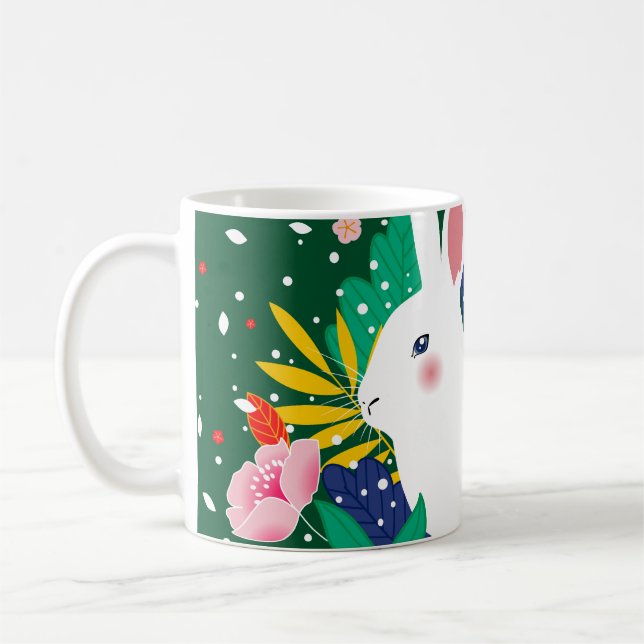 Mug Fleur de la forêt printanière Boeuf blanc Boeuf Mu (Gauche)