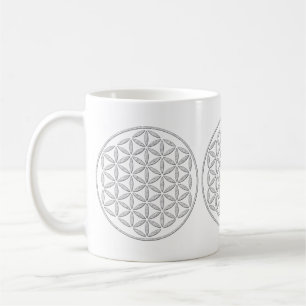 Mug Fleur de la vie / Blume des Lebens - timbre blanc