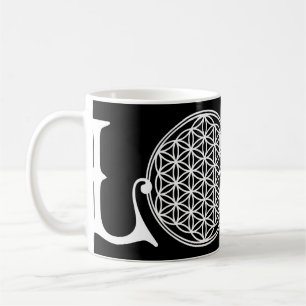 Mug Fleur de la vie - LOVE lettrage tatouage blanc