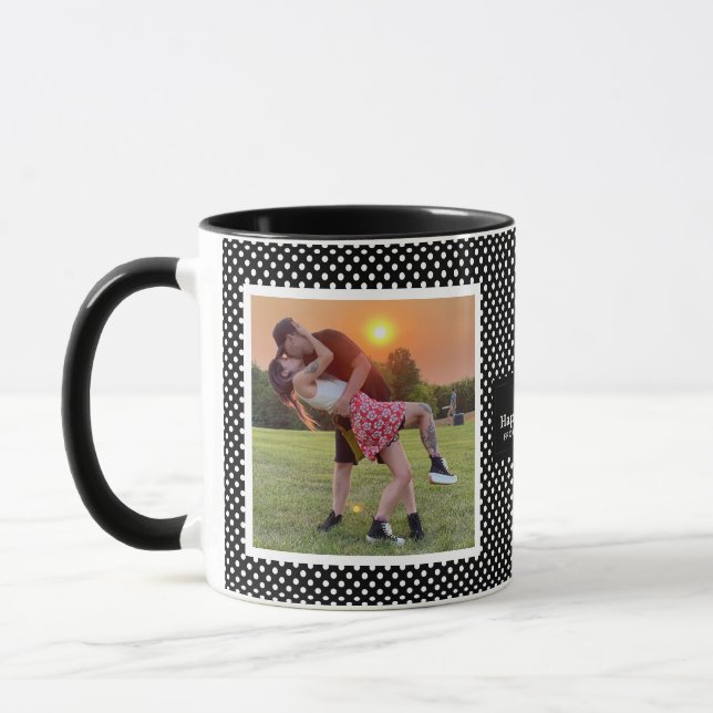 Mug Fleur De Lis Label With Polka Dots 2 Photo (Gauche)