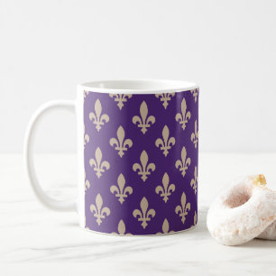 Mug Fleur de Lis Motif, Royal French Creative on Purpl