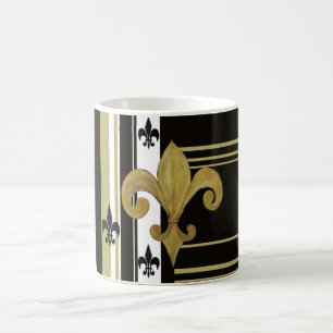 Mug Fleur de lis Noir et Or des Saints