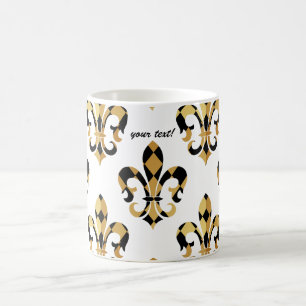 Mug Fleur de Lis/noir/or