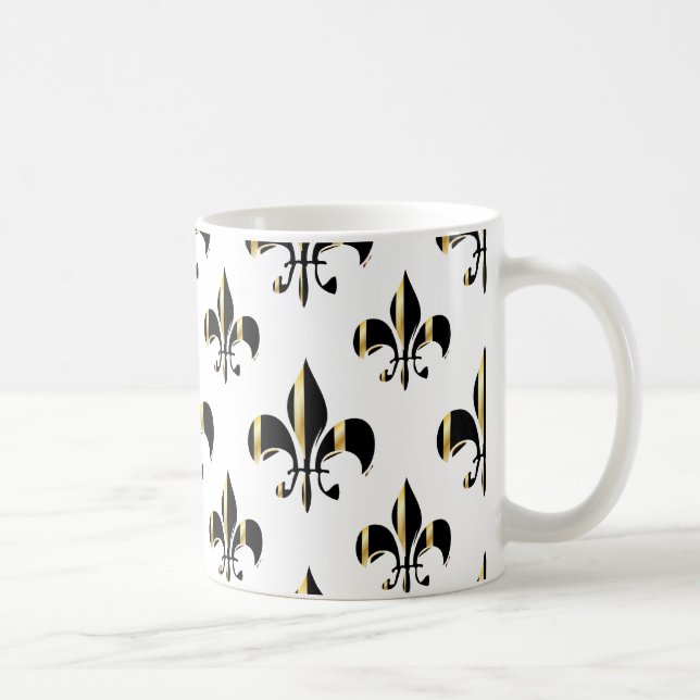 Mug Fleur de Lis/noir/or (Droite)