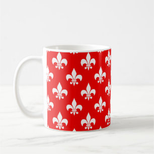 Mug Fleur de lis rouge blanc