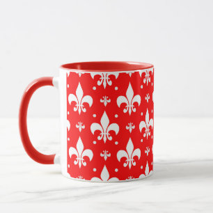 Mug Fleur de lis rouge Motif
