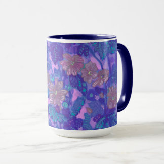 Mug Fleur de Malve, Fleurs de Malva Peinture Florale V
