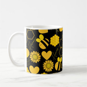 Mug fleur de miel vintage fleuri jaune