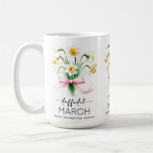 Mug Fleur de mois de naissance magnifique/Narcisse/Mar