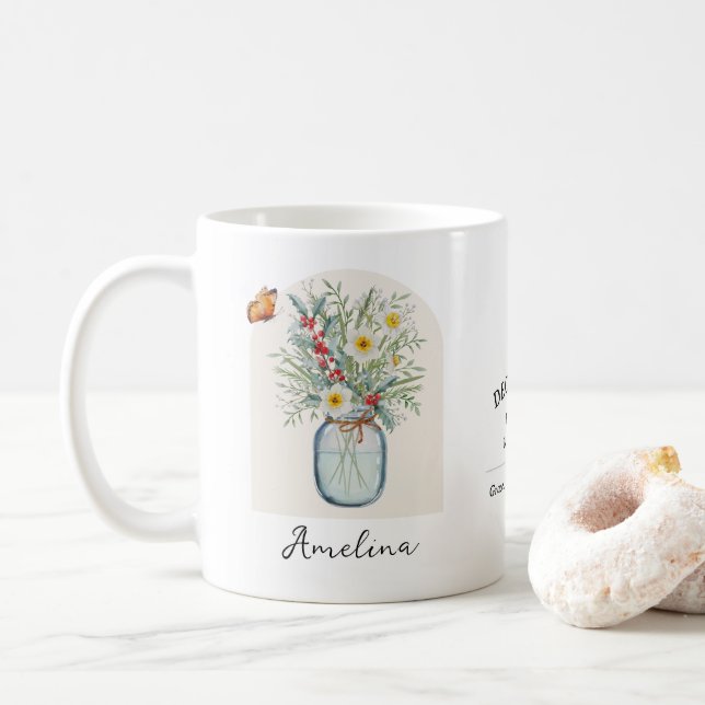 Mug Fleur de Naissance de Décembre (Avec donut)