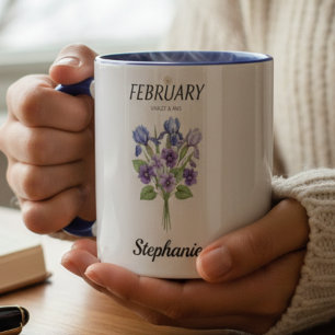 Mug Fleur de naissance de février Amoureux de la natur
