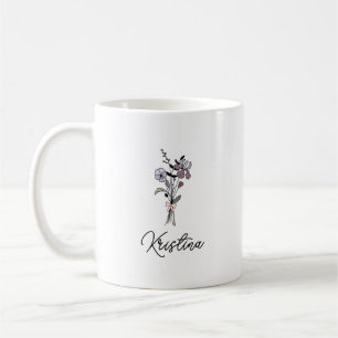 Mug Fleur de naissance de février et nom élégant du sc